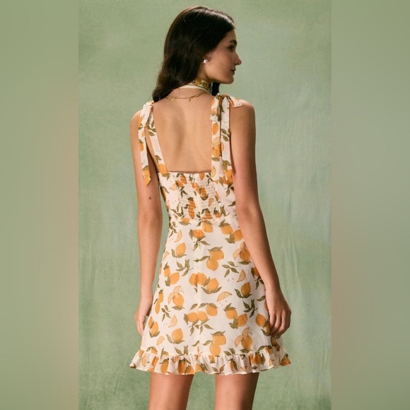 KOURT Yellow Sweetheart Neck Lemon Mini Dress NWT - Picture 2 of 11